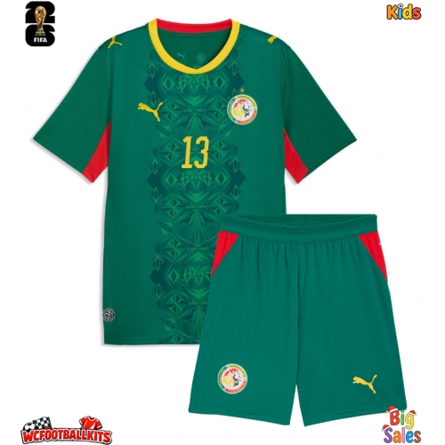 Senegal Iliman Ndiaye #13 Replica Away Stadium Kit for Kids World Cup 2026 Short Sleeve (+ pants)